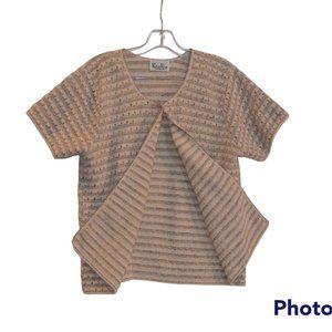 Reba Rose NewYork Knit Cotton Short Sleeves Button-Down Cardigan Women L